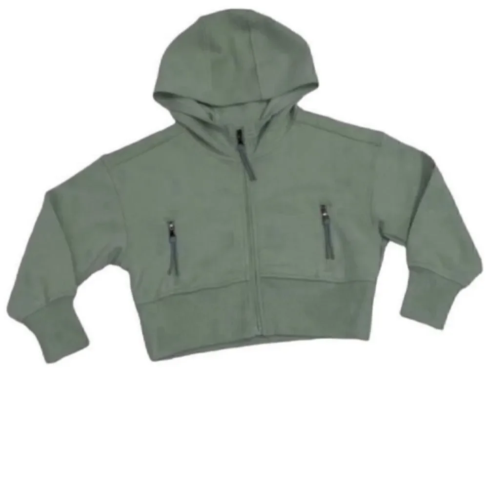 Girls Old Navy Crop Blue and Green Cropped Hoodie(Size XS 5)